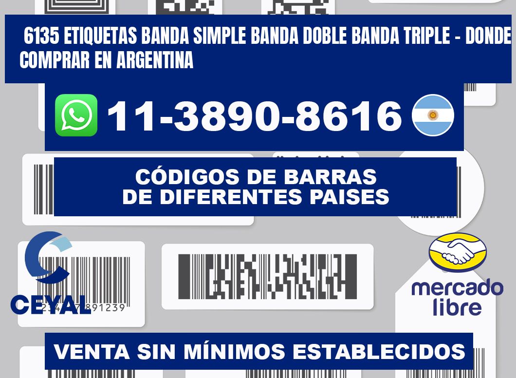 6135 etiquetas banda simple banda doble banda triple - Donde Comprar en Argentina