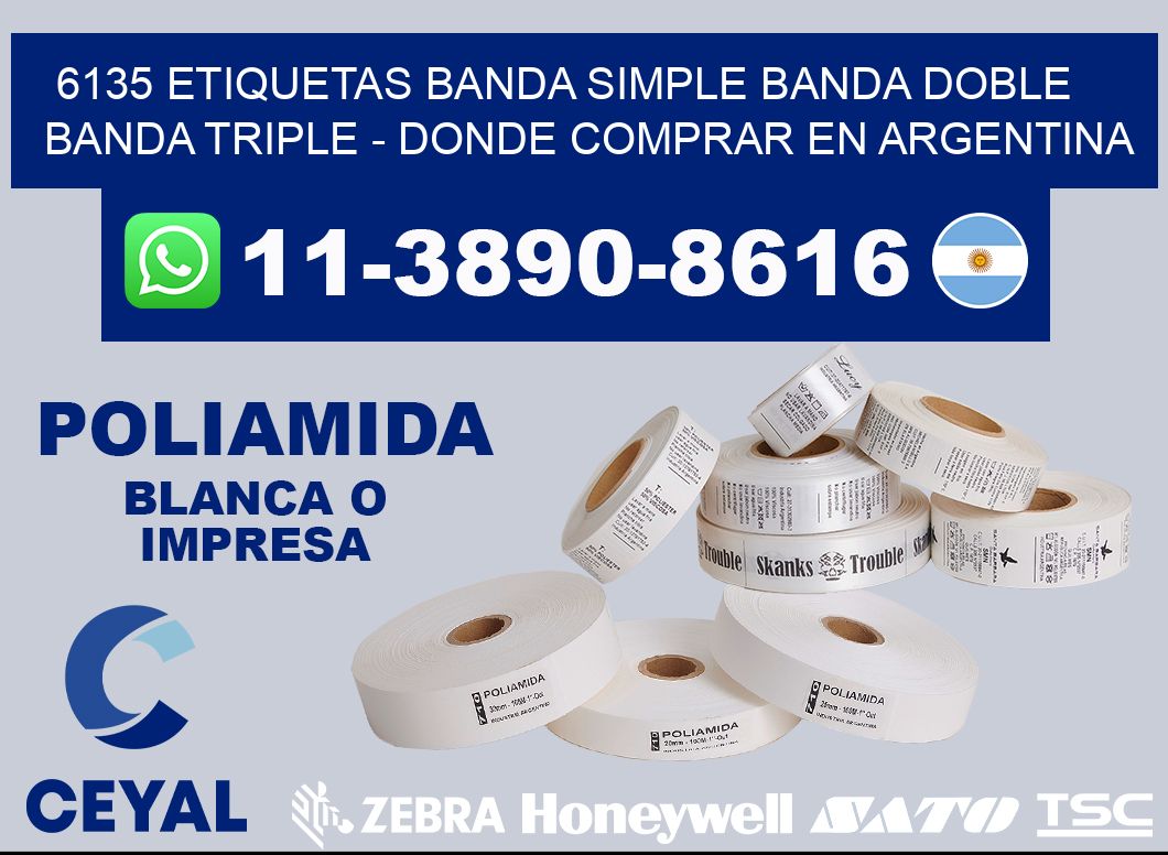 6135 etiquetas banda simple banda doble banda triple - Donde Comprar en Argentina