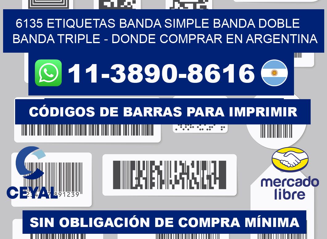 6135 etiquetas banda simple banda doble banda triple - Donde Comprar en Argentina