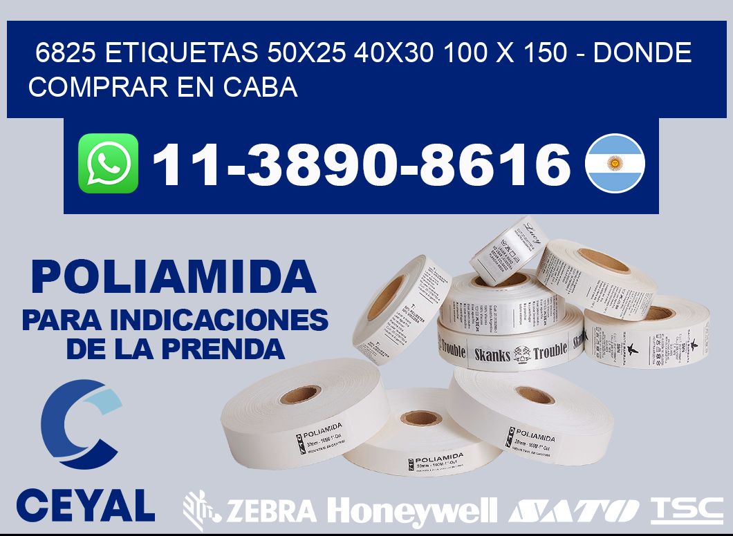 6825 etiquetas 50x25 40x30 100 x 150 - Donde Comprar en Caba