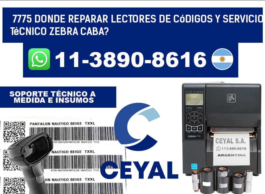 7775 donde reparar Lectores de Códigos y Servicio Técnico zebra Caba?