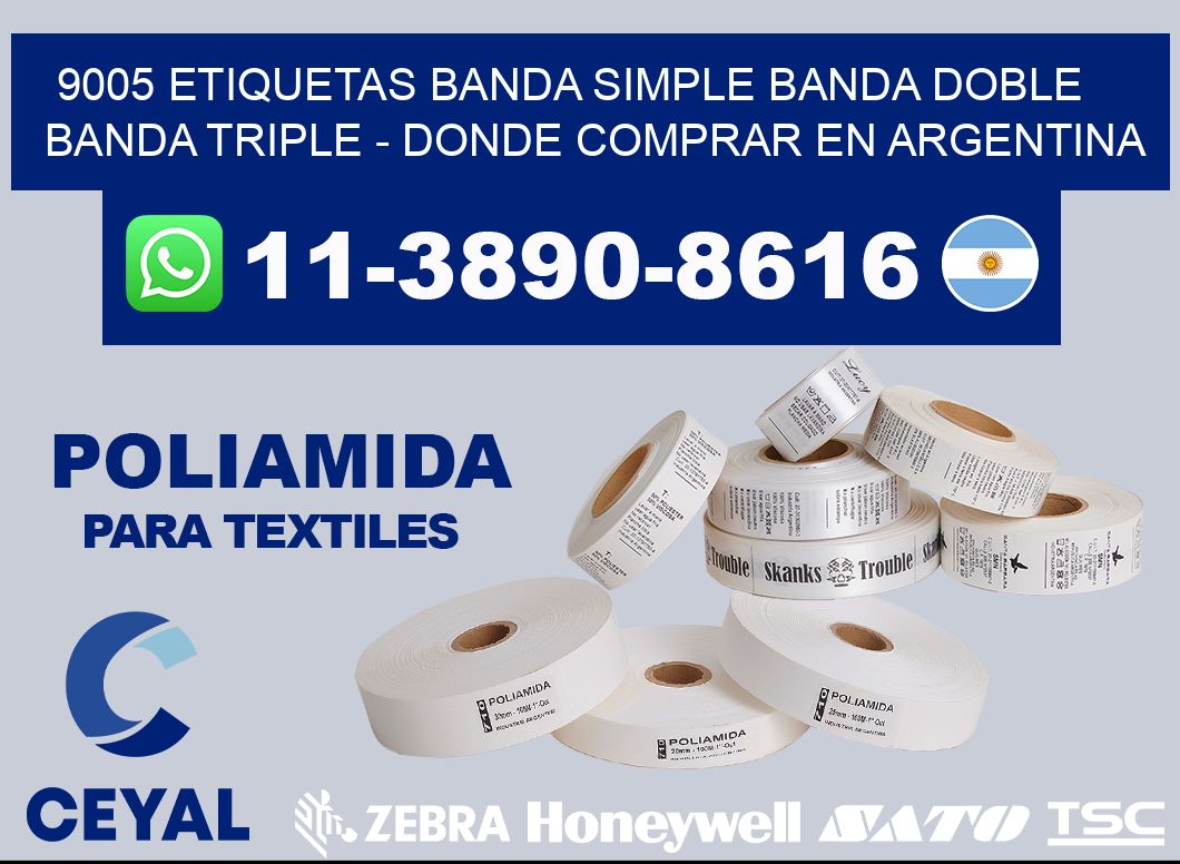 9005 etiquetas banda simple banda doble banda triple - Donde Comprar en Argentina