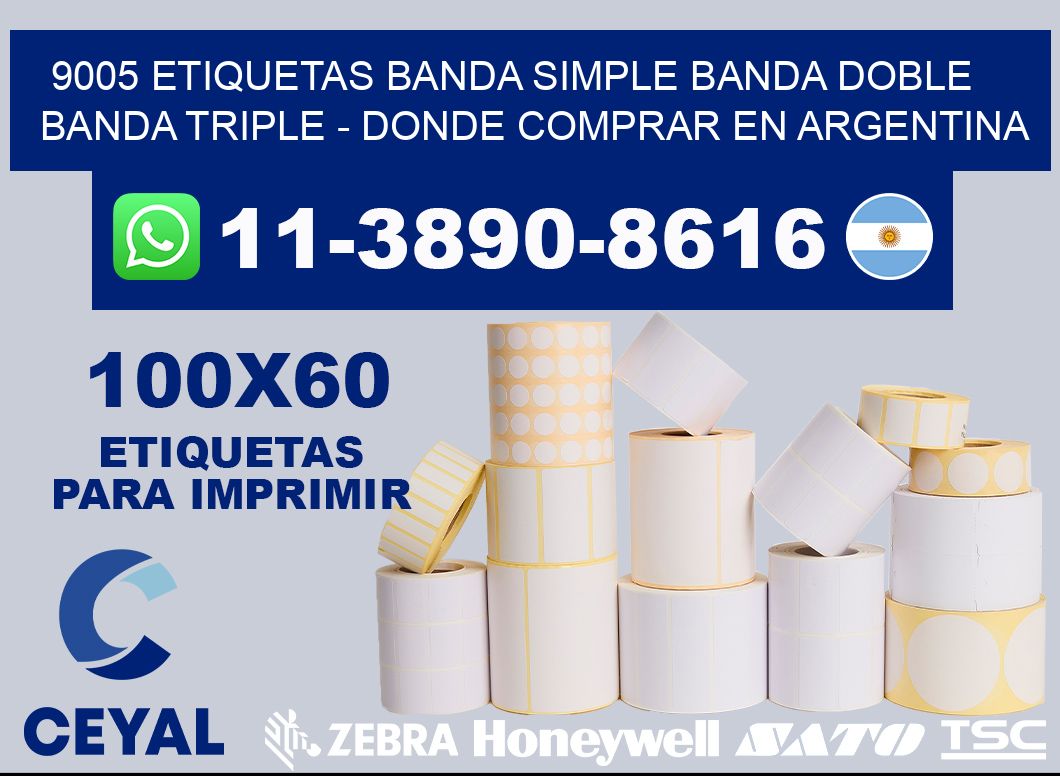 9005 etiquetas banda simple banda doble banda triple - Donde Comprar en Argentina