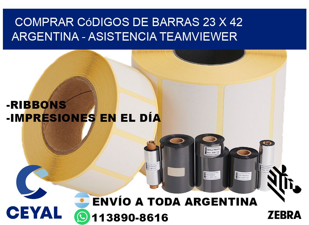 Comprar códigos de barras 23 x 42 argentina - asistencia teamviewer