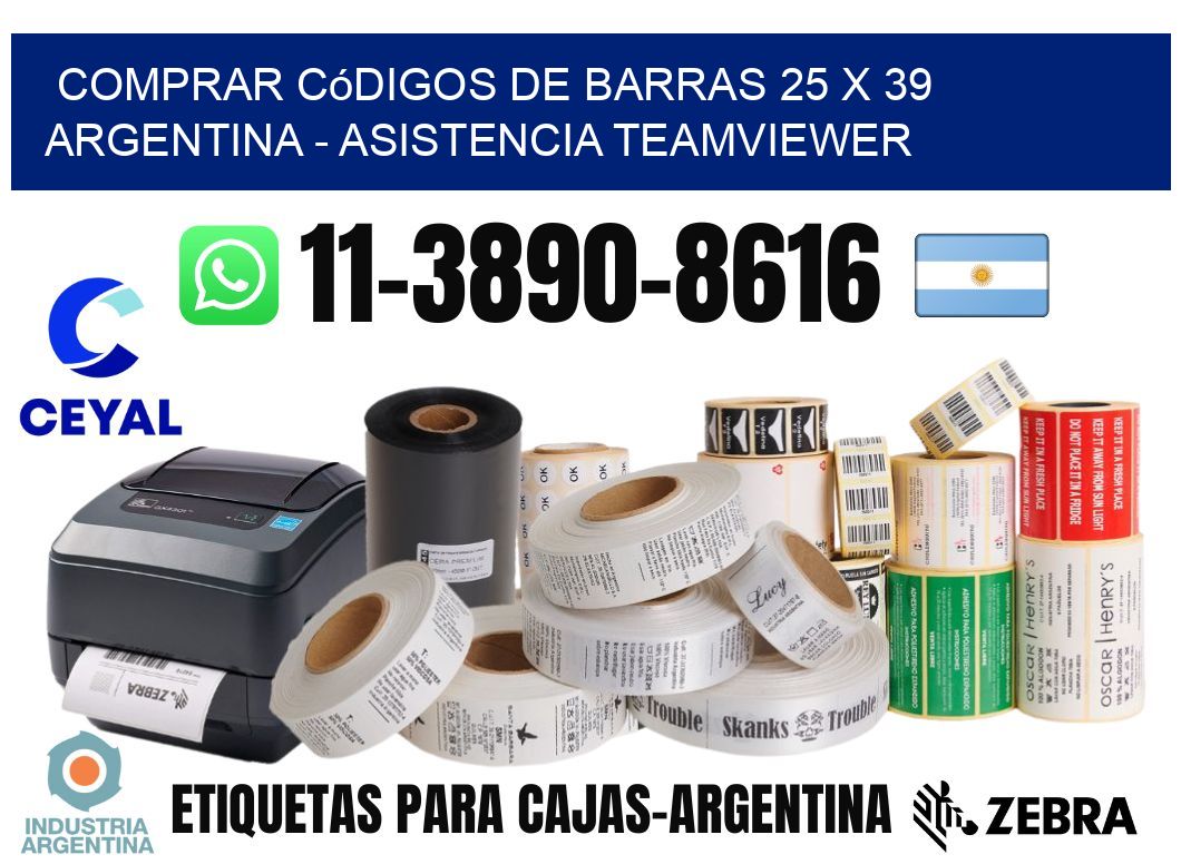 Comprar códigos de barras 25 x 39 argentina - asistencia teamviewer