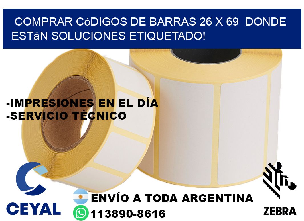 Comprar códigos de barras 26 x 69  donde están soluciones etiquetado!