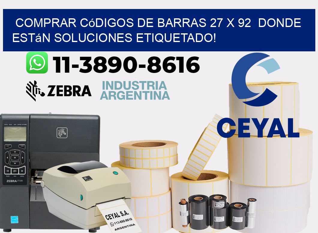 Comprar códigos de barras 27 x 92  donde están soluciones etiquetado!
