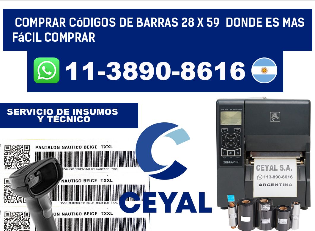 Comprar códigos de barras 28 x 59  Donde es mas fácil comprar