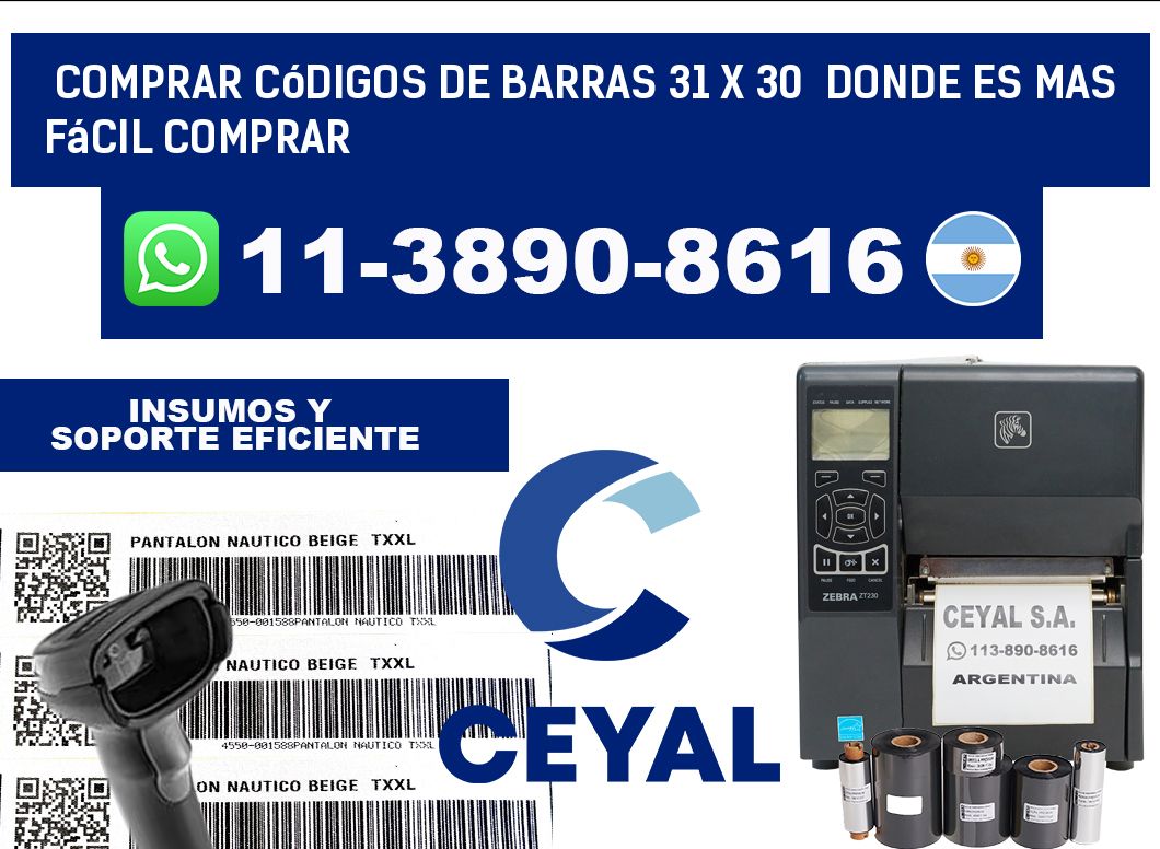 Comprar códigos de barras 31 x 30  Donde es mas fácil comprar