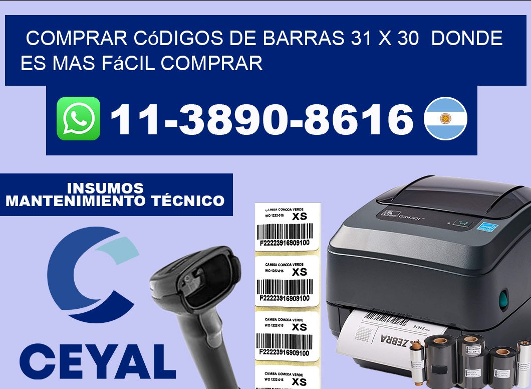 Comprar códigos de barras 31 x 30  Donde es mas fácil comprar
