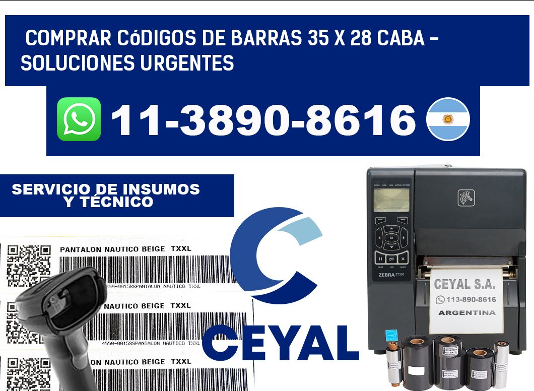 Comprar códigos de barras 35 x 28 CABA - soluciones urgentes