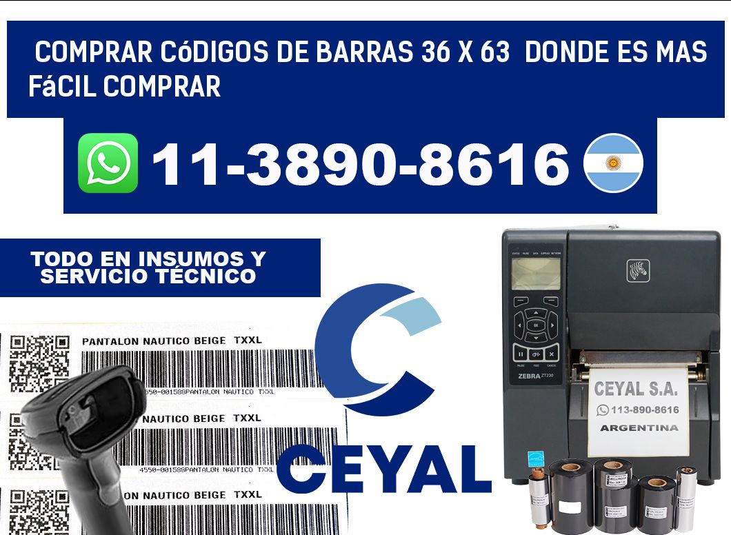 Comprar códigos de barras 36 x 63  Donde es mas fácil comprar