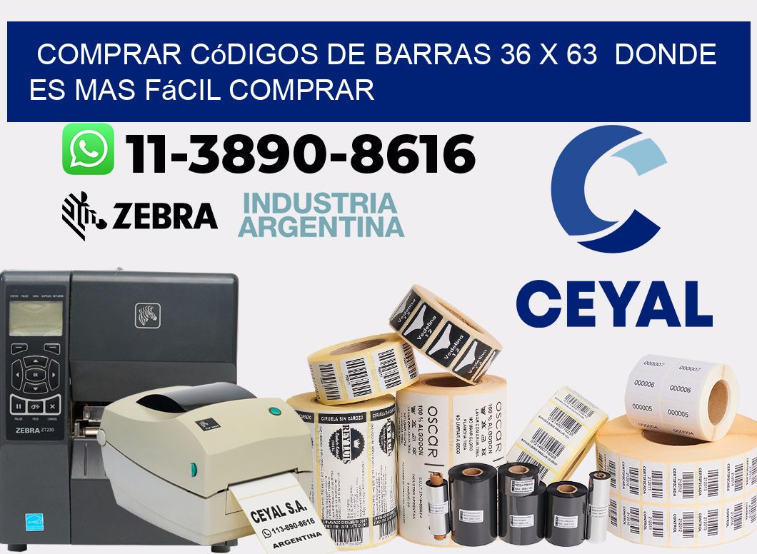 Comprar códigos de barras 36 x 63  Donde es mas fácil comprar