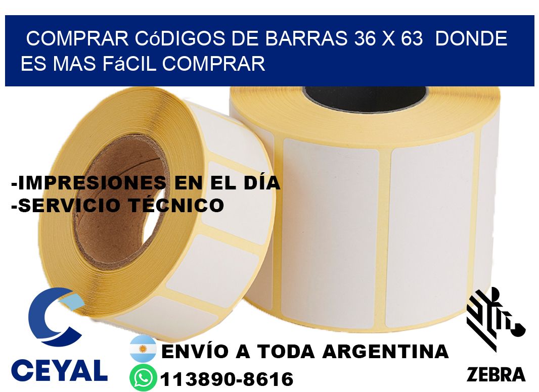 Comprar códigos de barras 36 x 63  Donde es mas fácil comprar