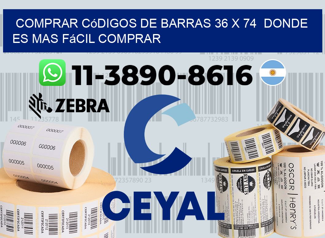 Comprar códigos de barras 36 x 74  Donde es mas fácil comprar