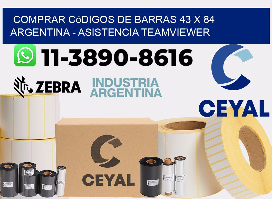 Comprar códigos de barras 43 x 84 argentina - asistencia teamviewer