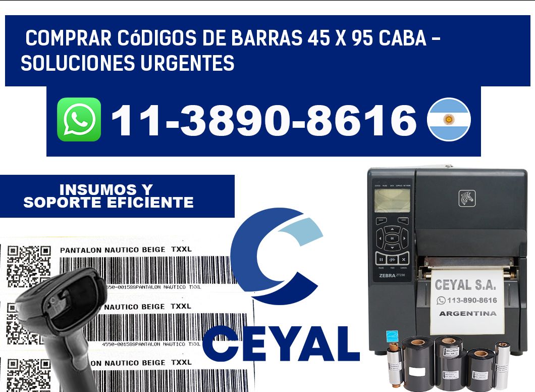 Comprar códigos de barras 45 x 95 CABA - soluciones urgentes