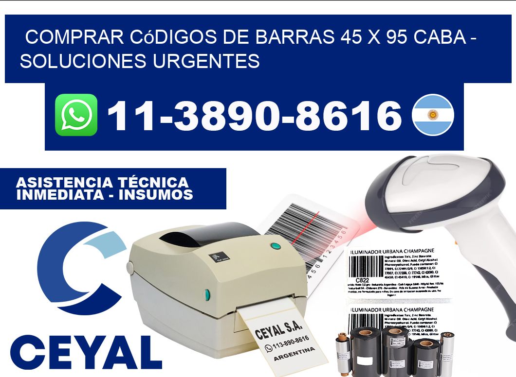 Comprar códigos de barras 45 x 95 CABA - soluciones urgentes
