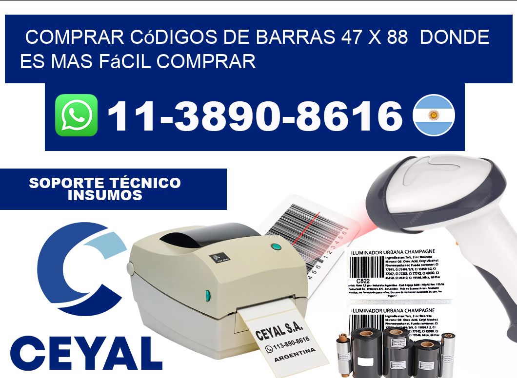 Comprar códigos de barras 47 x 88  Donde es mas fácil comprar