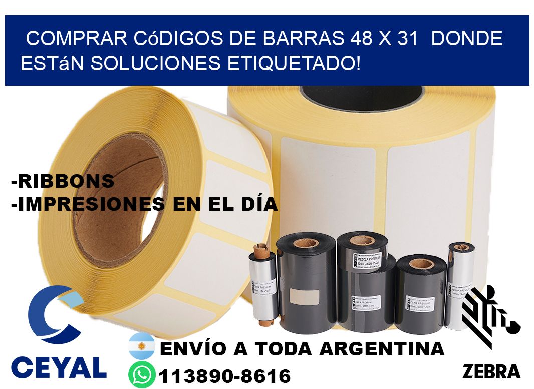 Comprar códigos de barras 48 x 31  donde están soluciones etiquetado!