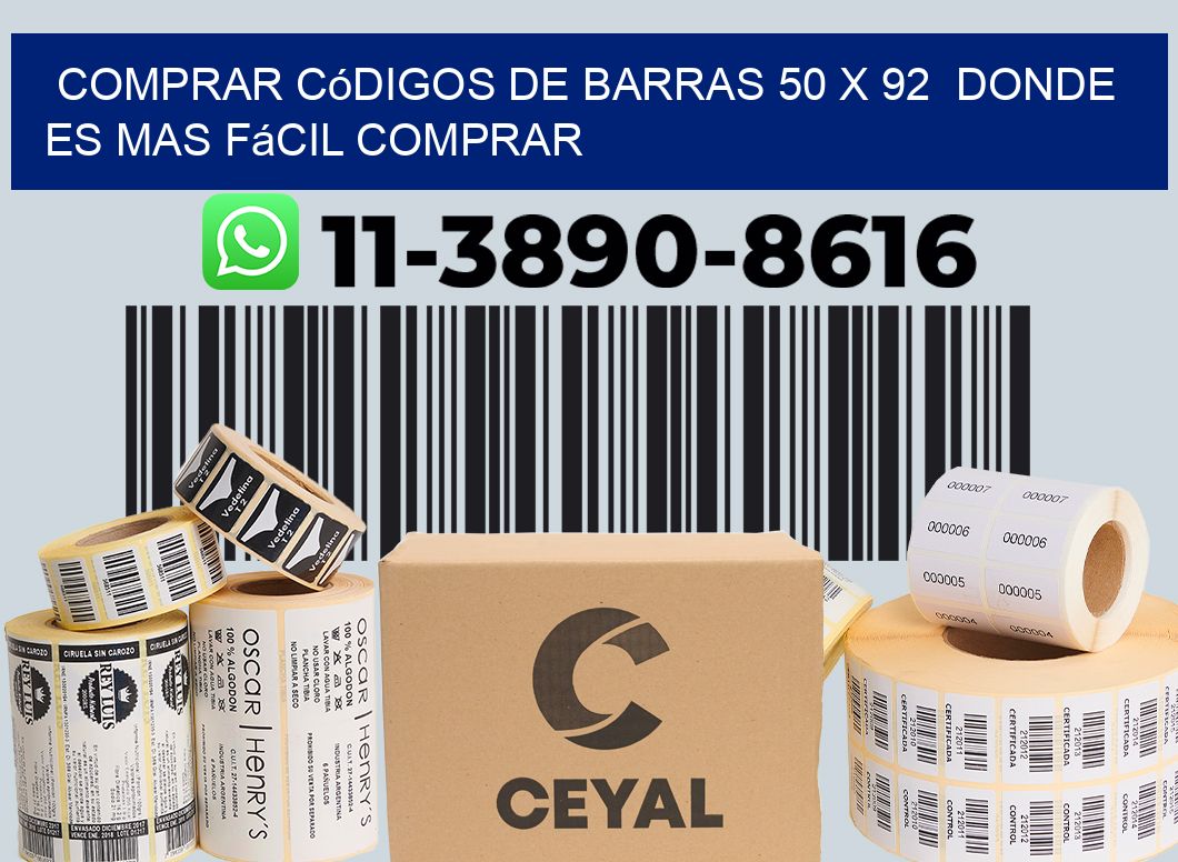 Comprar códigos de barras 50 x 92  Donde es mas fácil comprar
