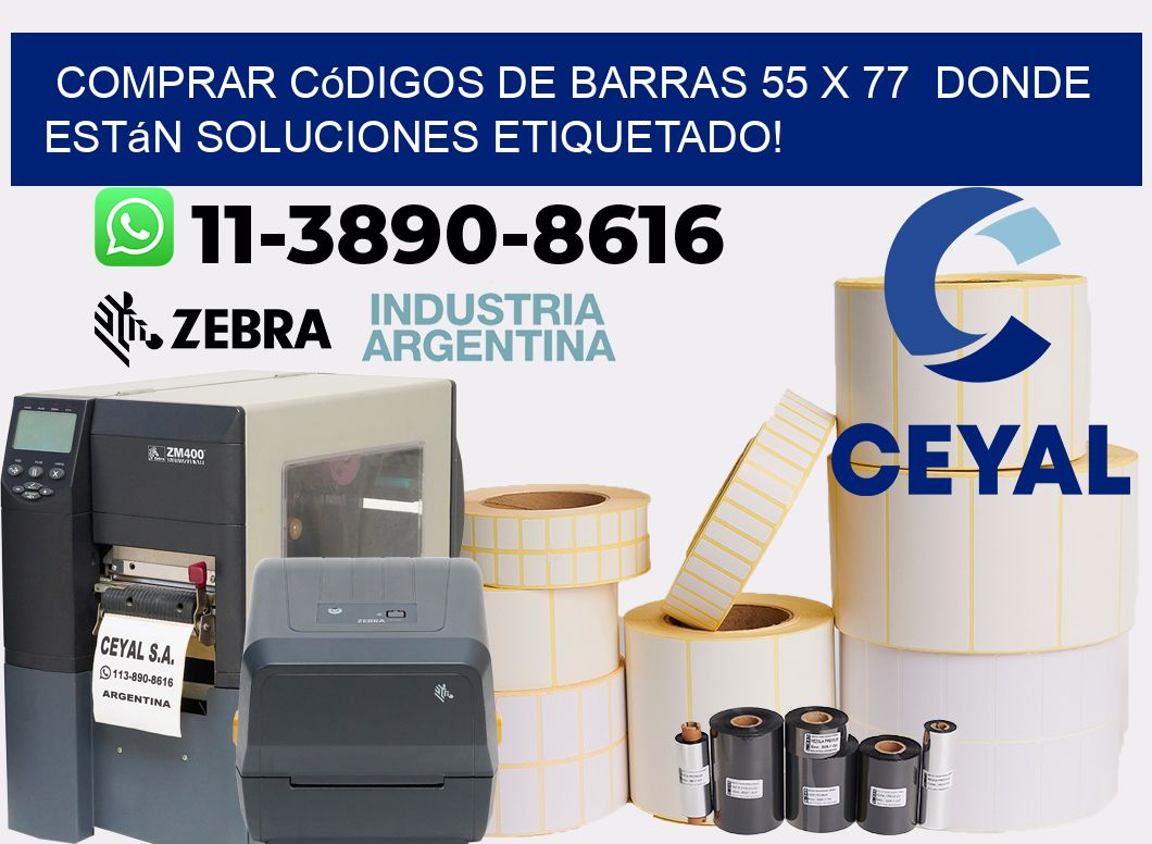 Comprar códigos de barras 55 x 77  donde están soluciones etiquetado!