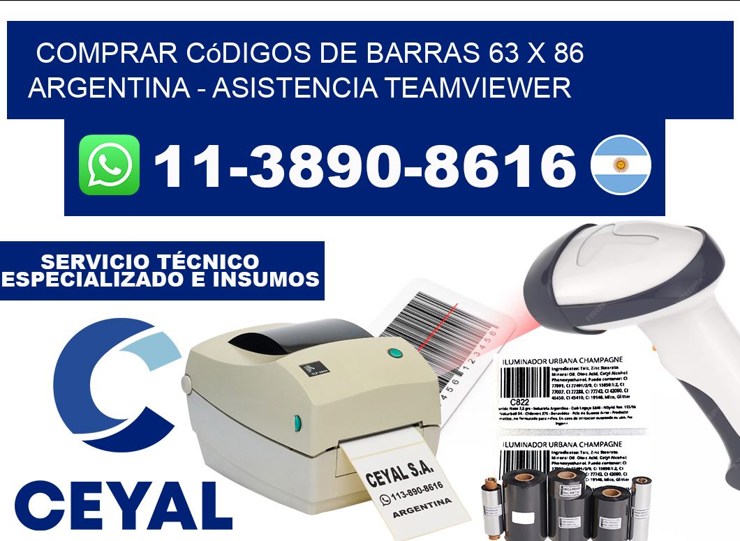 Comprar códigos de barras 63 x 86 argentina - asistencia teamviewer