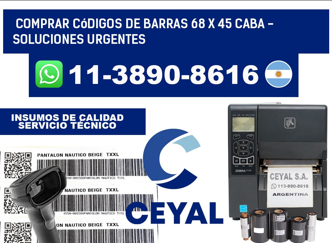 Comprar códigos de barras 68 x 45 CABA - soluciones urgentes