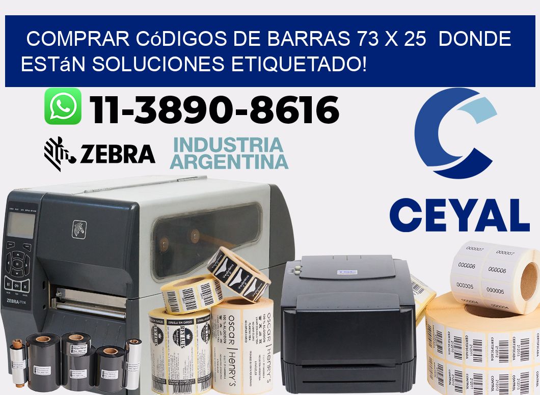 Comprar códigos de barras 73 x 25 donde están soluciones etiquetado!