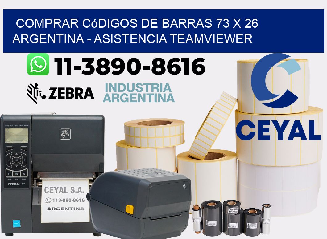 Comprar códigos de barras 73 x 26 argentina - asistencia teamviewer