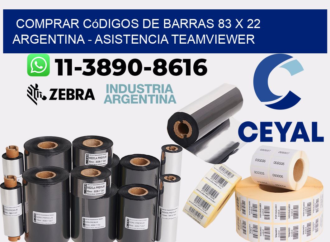 Comprar códigos de barras 83 x 22 argentina - asistencia teamviewer