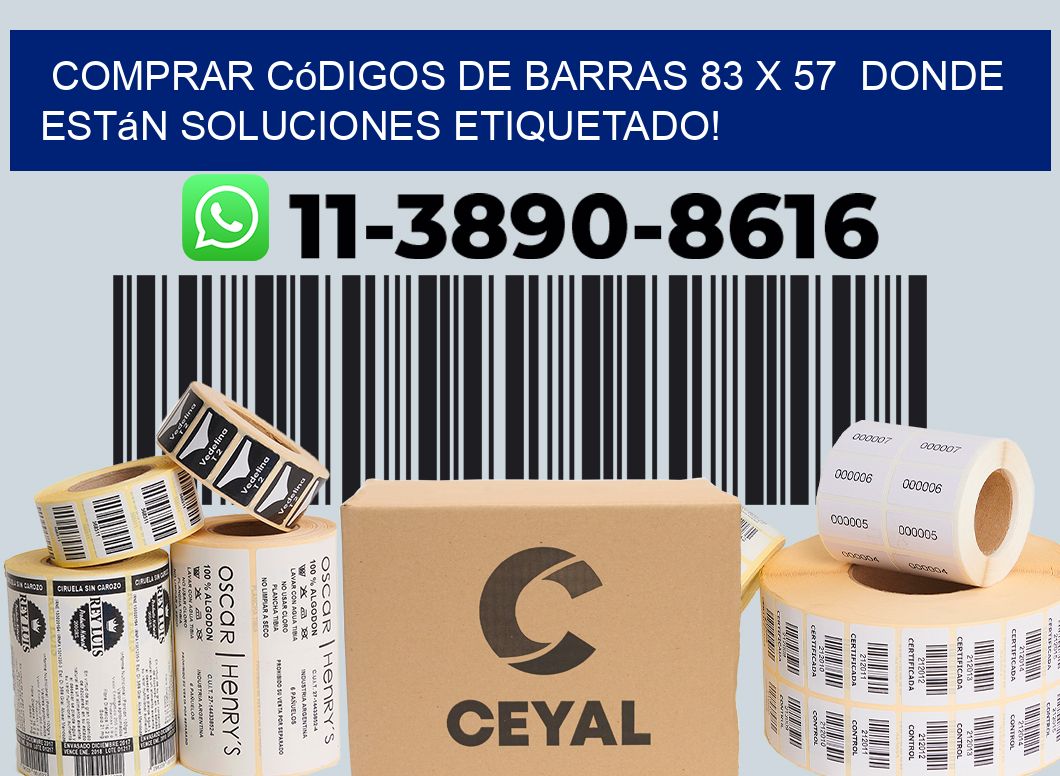 Comprar códigos de barras 83 x 57  donde están soluciones etiquetado!