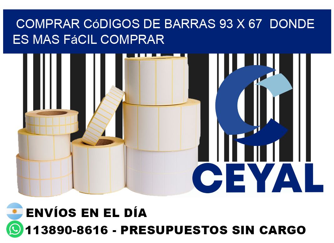 Comprar códigos de barras 93 x 67  Donde es mas fácil comprar