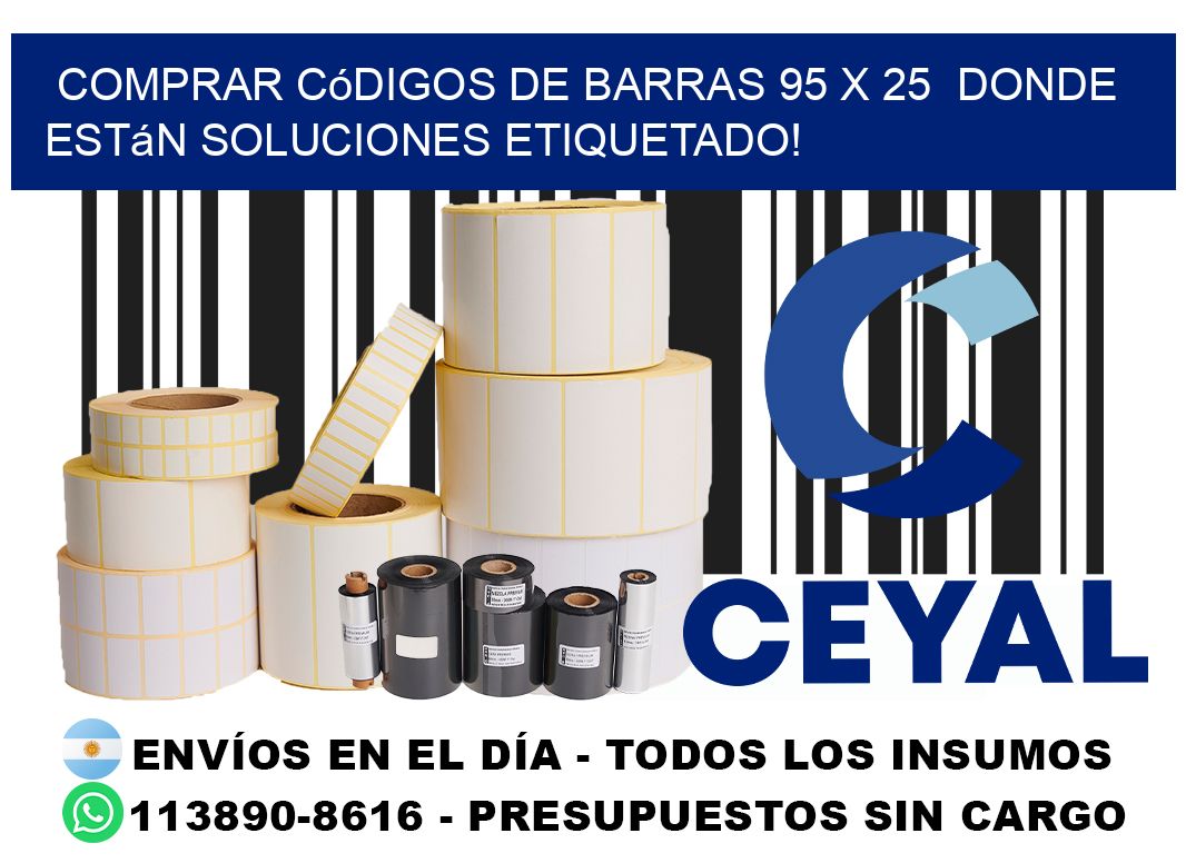 Comprar códigos de barras 95 x 25  donde están soluciones etiquetado!