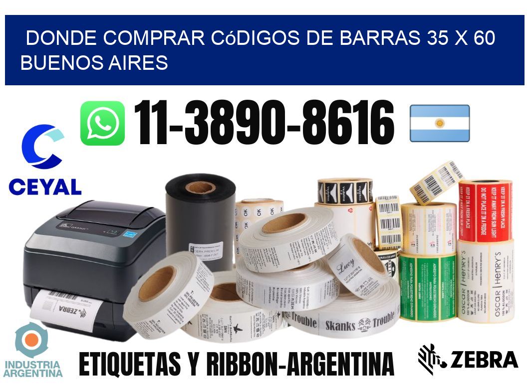 Donde Comprar códigos de barras 35 x 60  Buenos Aires