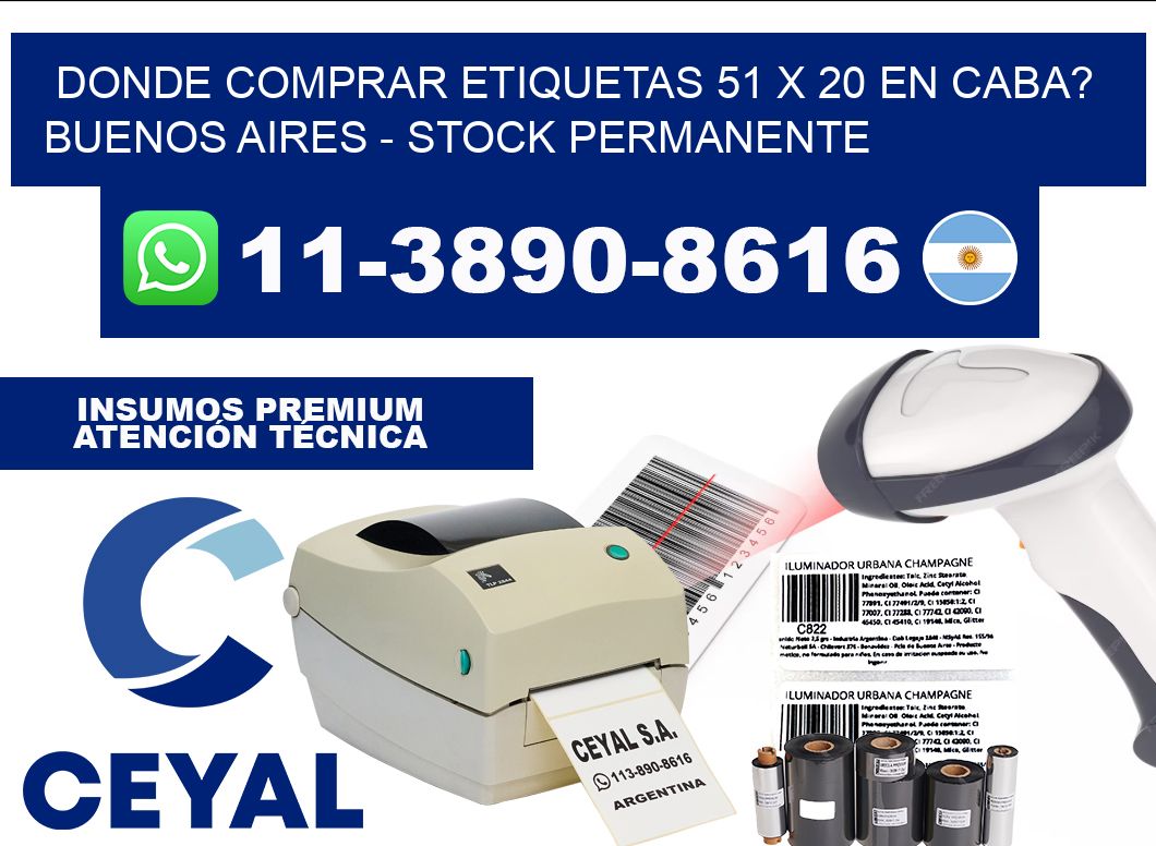 Donde Comprar etiquetas 51 x 20 en CABA? Buenos Aires - Stock permanente