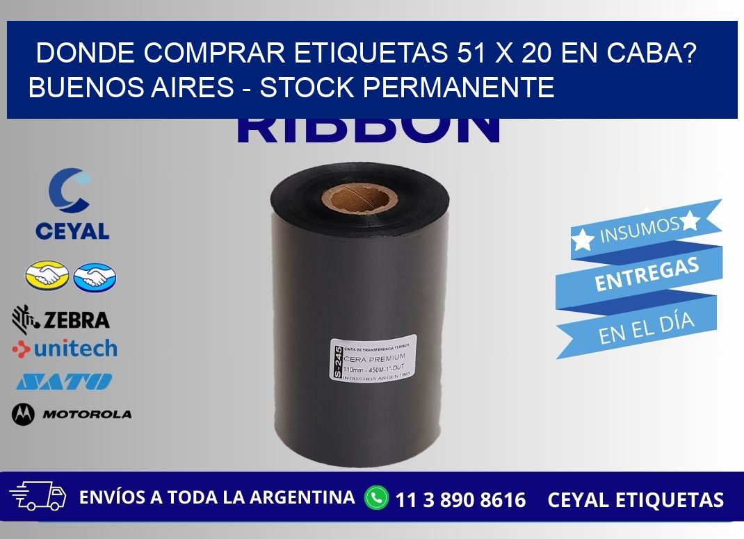Donde Comprar etiquetas 51 x 20 en CABA? Buenos Aires - Stock permanente