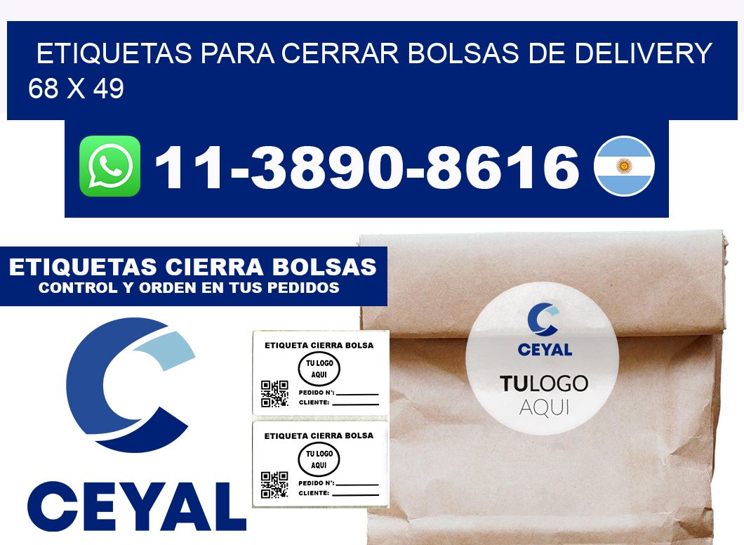 ETIQUETAS PARA CERRAR BOLSAS DE DELIVERY 68 x 49