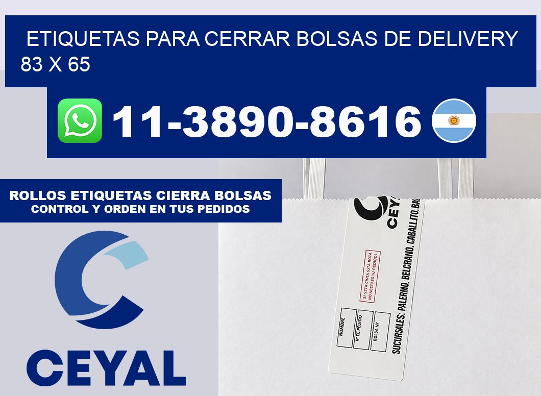 ETIQUETAS PARA CERRAR BOLSAS DE DELIVERY 83 x 65