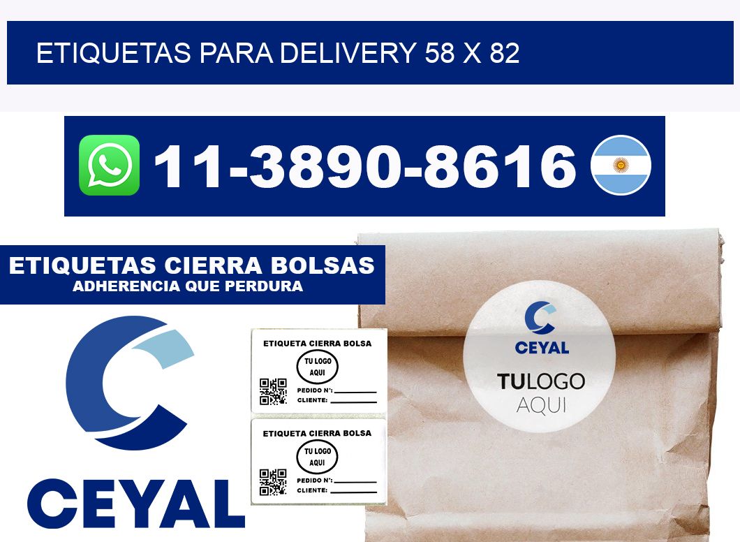 ETIQUETAS PARA DELIVERY 58 x 82
