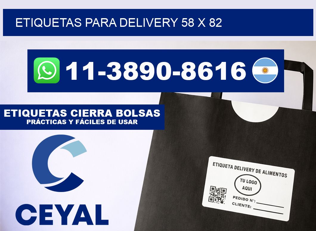 ETIQUETAS PARA DELIVERY 58 x 82