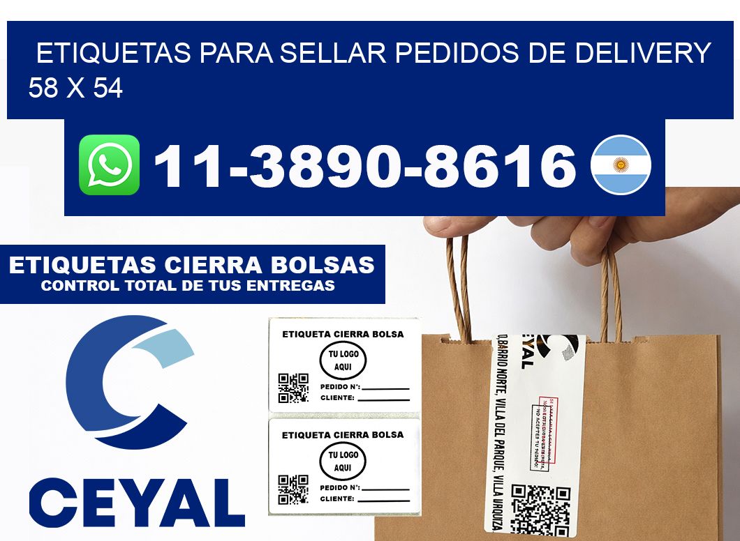 ETIQUETAS PARA SELLAR PEDIDOS DE DELIVERY 58 x 54