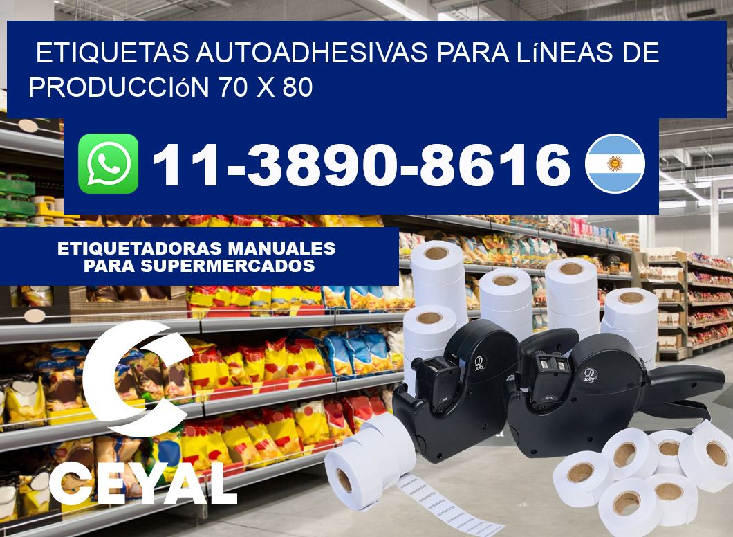 Etiquetas autoadhesivas para líneas de producción 70 x 80
