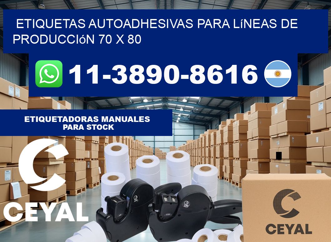 Etiquetas autoadhesivas para líneas de producción 70 x 80