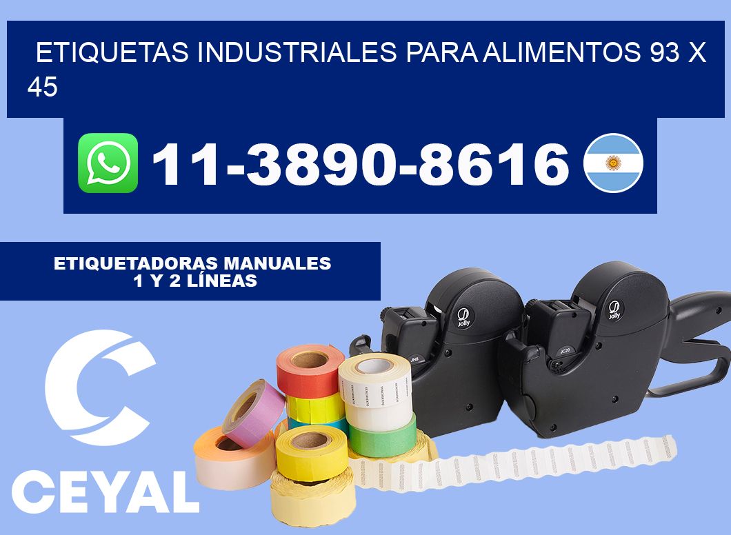 Etiquetas industriales para alimentos 93 x 45