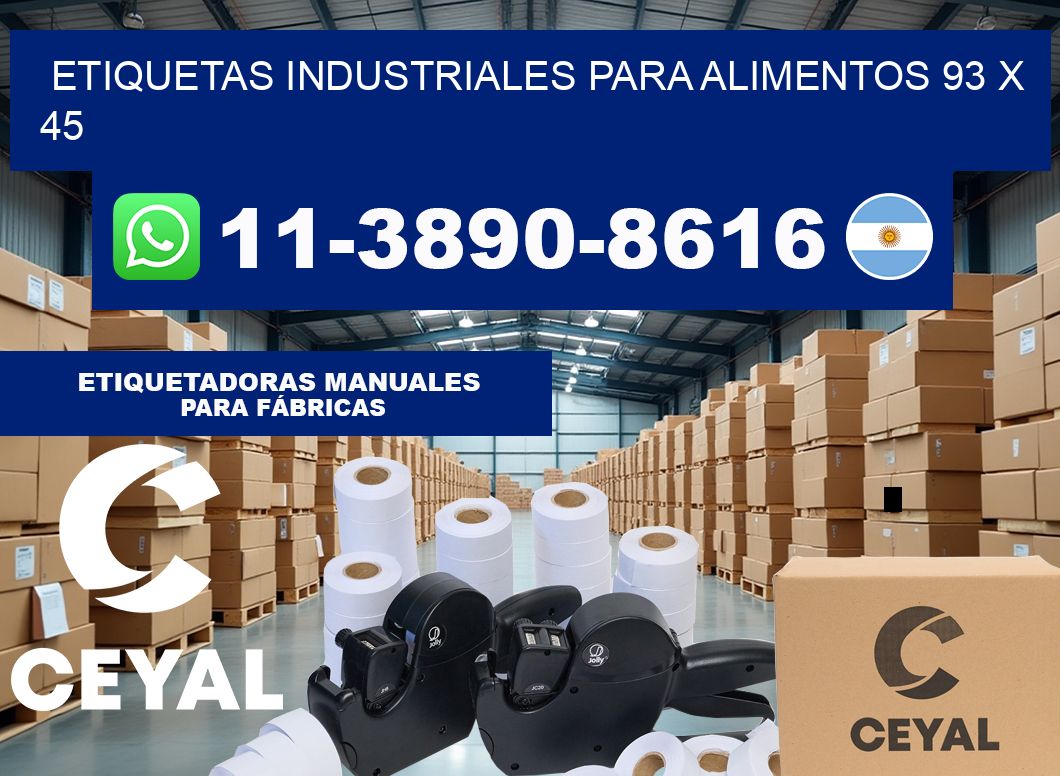 Etiquetas industriales para alimentos 93 x 45