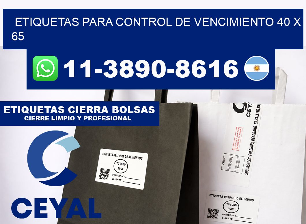 Etiquetas para control de vencimiento 40 x 65