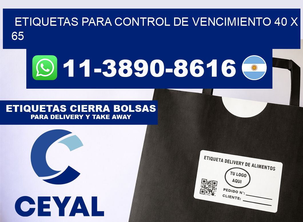 Etiquetas para control de vencimiento 40 x 65