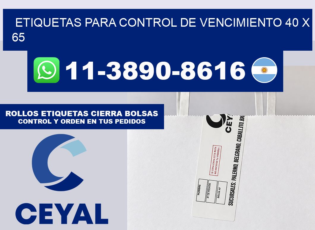Etiquetas para control de vencimiento 40 x 65