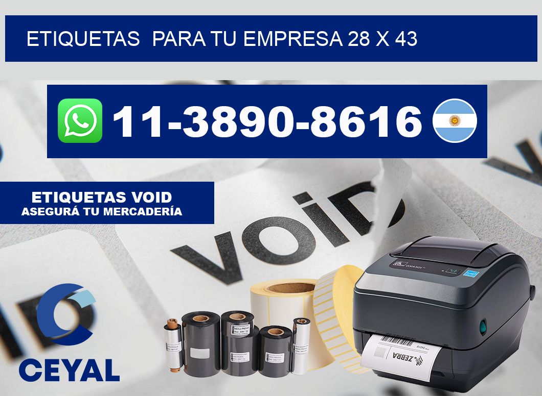 Etiquetas  para tu empresa 28 x 43
